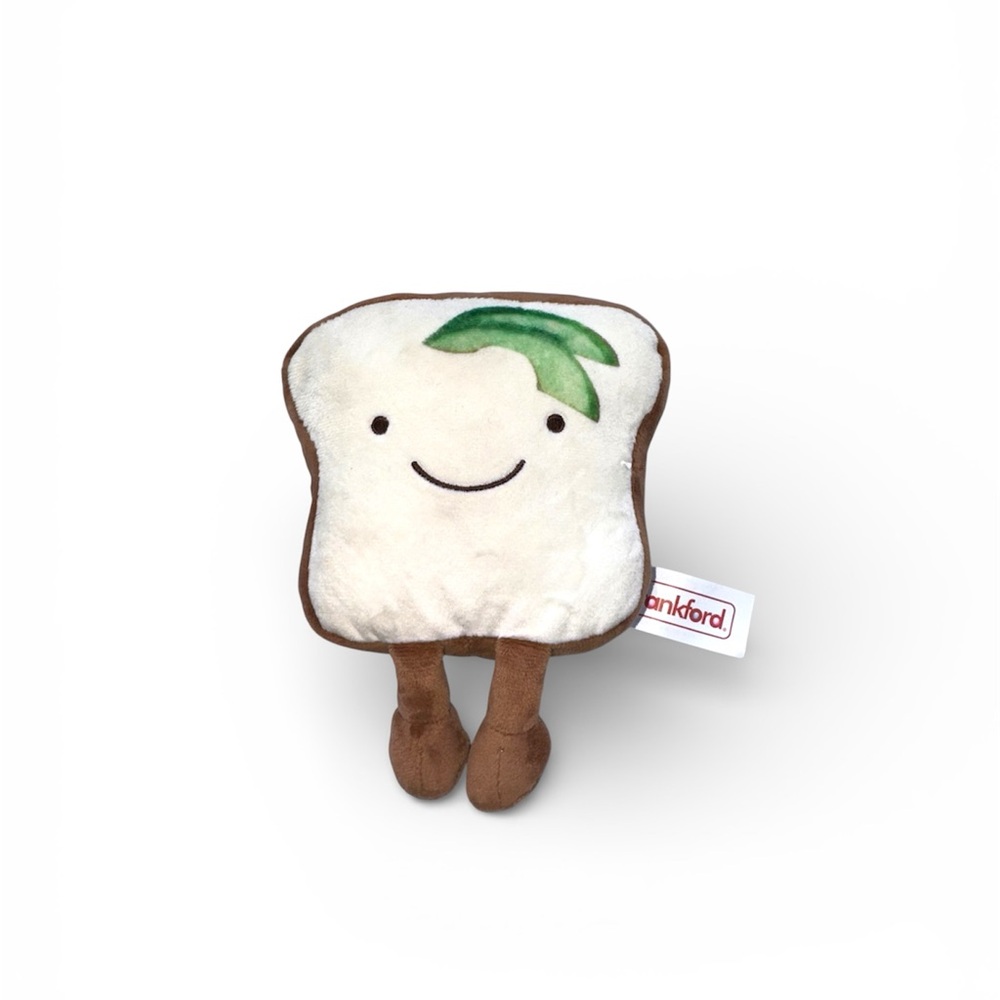 Cute Toast Plush with Green Accent